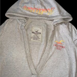 Hollister Gray Hoodie V - neck